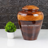 Rosewood Handmade Cremation Urn | Unique Design Turn Wood Adult Ash - Male & Female Ashes | Premium Quality Human Urns | Natural Wood Urn (Large) Generic