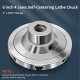 Wood Lathe Chuck 6 inch 4 Jaws Self-Centering Lathe Chucks Thread 1 x 8TPI Lathe Chuck,4 Jaw Chuck for Wood Lathe HAowosi