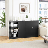 Letaya Metal Storage Cabinets with Lock Door,2 Adjustable Shelves Organizer Steel Storage Cabinets for Home,Office,Warehouse,Garage,Employee Lockers(Black) Letaya