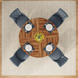 Tribesigns Round Dining Table Wood Kitchen Table for Dining Room Living Room, 47 inch Dining Room Tables for 4 People, Farmhouse Dinner Table with Wooden Table Top and Legs, Rustic Brown(Only Table) Tribesigns