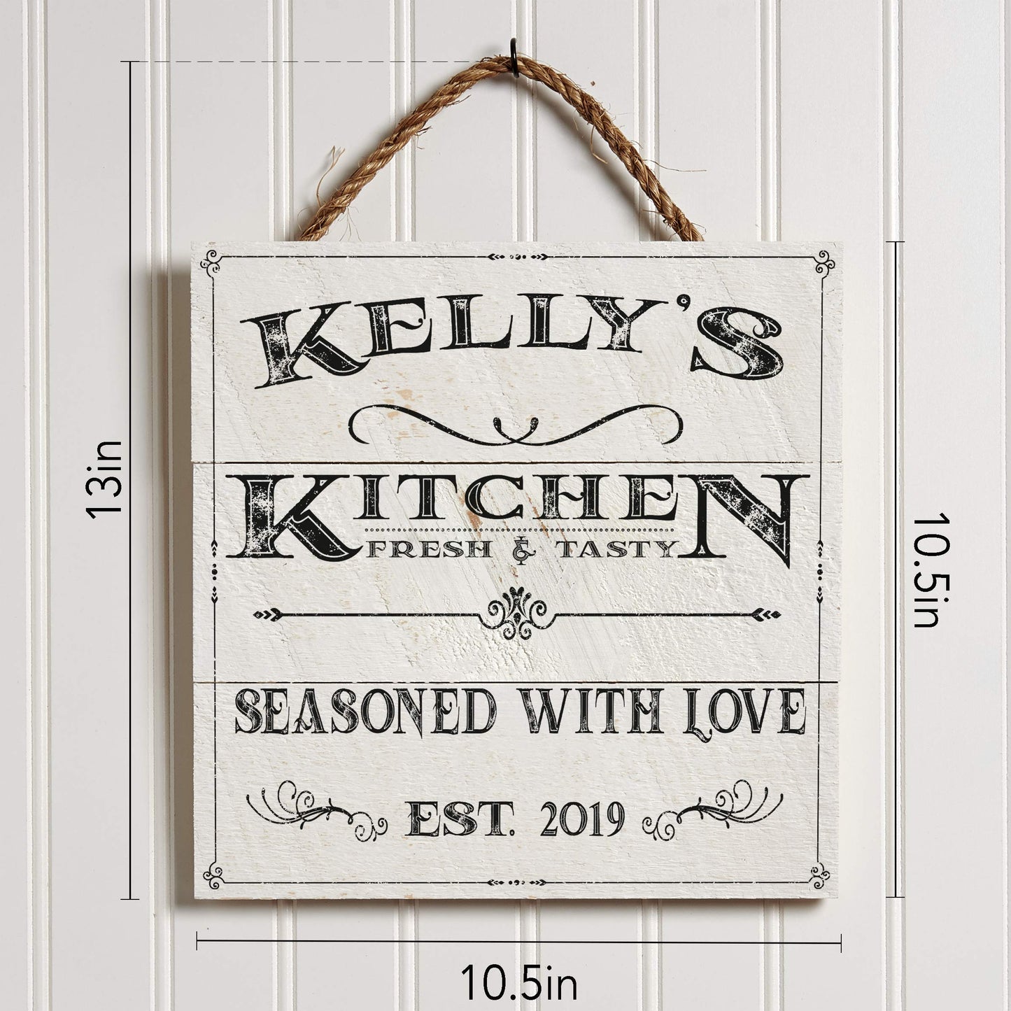 Artblox Personalized Kitchen Signs Custom Wood Sign Printed On Real Pine Wood Kitchen Wall Decor Personalized Gifts For Wife Christmas Gift Ideas Rustic Home Decor Customized Gifts - WoodArtSupply