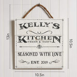 Artblox Personalized Kitchen Signs Custom Wood Sign Printed On Real Pine Wood Kitchen Wall Decor Personalized Gifts For Wife Christmas Gift Ideas Rustic Home Decor Customized Gifts Artblox