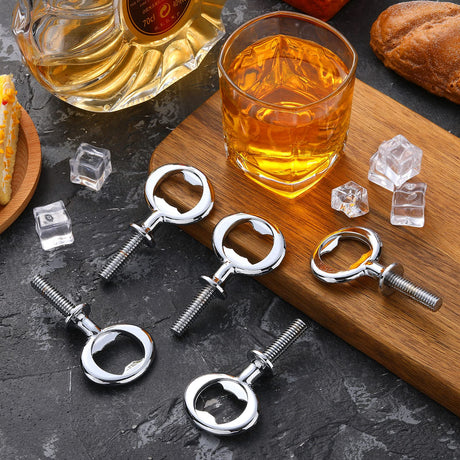 Metal Bottle Opener Kit Blank Bottle Opener Stainless Steel Open Inserts Hardware for Wedding Wine Party DIY Project Craft Wood Turning(Silver,7 Pieces) Cunhill