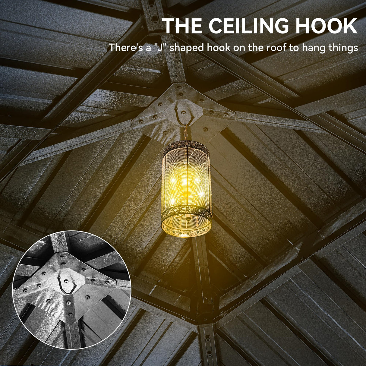 YITAHOME 10x10ft Gazebo Hardtop Double Roof Canopy w/Netting and Curtains, Outdoor Gazebo 2-Tier Hardtop Galvanized Aluminum Frame Garden Tent for Patio, Backyard, Deck and Lawns, Brown YITAHOME