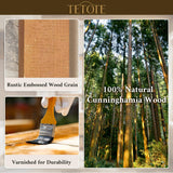 TETOTE 72” x 32” Barn Door Wood Vanity Mirror for Bathroom Sink, Waterproof Rustic Farmhouse Natural Solid Wooden Frame Rectangle Wall Mirror for Living Room Entryway, Fully Assembled TETOTE