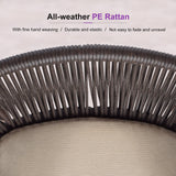 PURPLE LEAF 9 Pieces Outdoor Dining Set Patio Furniture Set Aluminum Rattan Wicker Patio Dining Table and Chairs Set for 8 for Lawn Backyard Deck Brown PURPLE LEAF