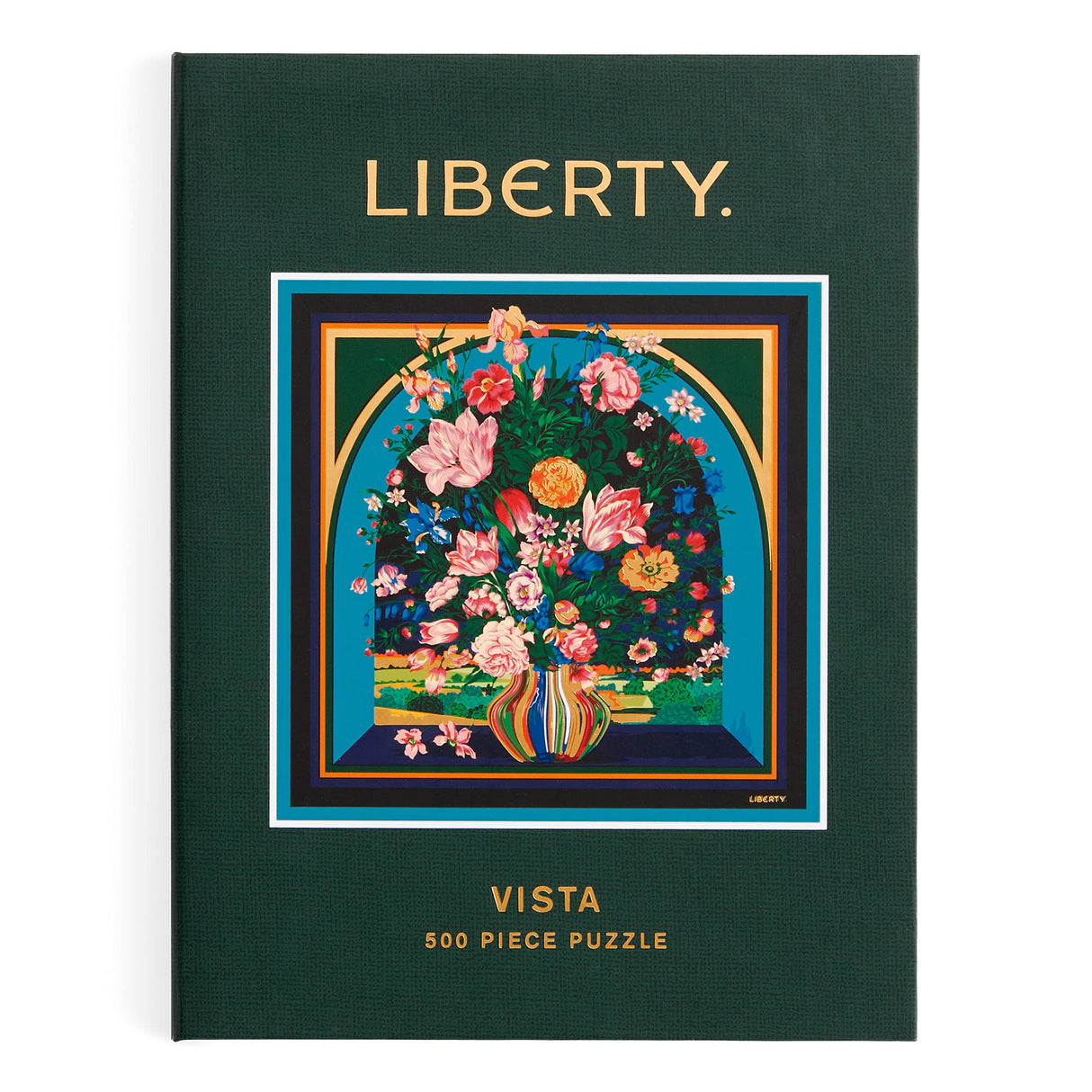 Galison Liberty Vista – 500 Piece Book Puzzle with Iconic Botanical Liberty Heirloom Print Artwork Packaged in Magnetic Keepsake Book Sized Box Galison