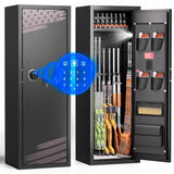 INTERGREAT [2024 New 10-12 Rifle Gun Safe, Gun Safes for Home Rifle and Pistols, Gun Cabinet for Rifles and Shotguns with Gun Rack and Removable Shelf, Large Gun Safe, Flaged Design, Pocket INTERGREAT