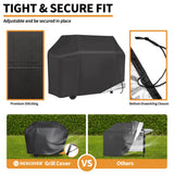 NEXCOVER Grill Cover, BBQ Cover 55 inch,Waterproof BBQ Grill Cover,Fade Resistant Gas Grill Cover, Barbecue Grill Covers, Fits Grill of Weber, Brinkmann, Nexgrill, Black Grill Cover for Outdoor Grill. NEXCOVER