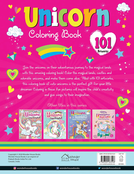 101 Unicorn Colouring Book: Fun Activity Colouring Book For Children WoodArtSupply