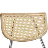 Yaheetech Rattan Dining Chairs Set of 2 Dining Room Chairs Mid Century Modern Kitchen Chairs with Metal Legs and Upholstered Seat for Home Kitchen Living Room, Boucle Fabric, White Yaheetech