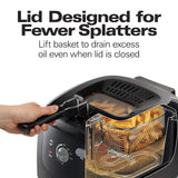 Hamilton Beach Cool Touch Electric Deep Fryer with Basket and Lid, 2 Liters / 8 Cups Oil Capacity, Adjustable Temperature, 1500 Watts for Fast Heat-up, Viewing Window, Easy to Clean, Black (35021) Hamilton Beach