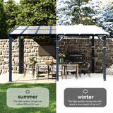 Aoxun Gazebo for Patio 10' x 14', Gazebo Pergola with Sloped Roof, Large Wall-Mounted Heavy Duty Awnings, for Backyard, Patio, Deck and More Aoxun