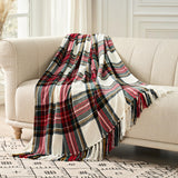 EVERGRACE Stewart Christmas Plaid Chenille Throw Blanket for Couch, Super Soft Cozy Tartan Checkered Throw Blanket with Tassels, Lightweight Plush Chenille Knit Throw for Christmas Decor, 50”x60” EVERGRACE