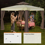 Patio Gazebo Tent Outdoor Canopy Shelter 10'x10' w/Mosquito Netting with 100 Square Feet of Shade for Garden, Backyard Deck and Lawns GOJOOASIS