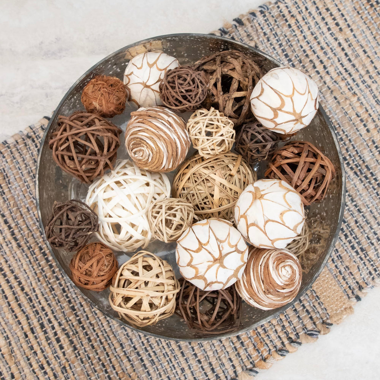 ANDALUCA Decorative Balls Bag Bowl Filler Home Decor (Beige) ANDALUCA