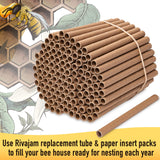 Rivajam 125 Mason Bee House Cardboard Nest Tubes Refill Pack | Solitary Bee Hive & Supplies | Starter Kit & Habitat Garden Gift | Hotels Tubes & Nest Box Inserts Liners Rivajam