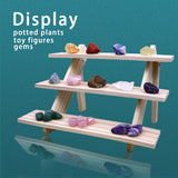 Auroal 3 Tier Earring Display Stands For Selling, Retail Display Riser Earring, Ring Holder Stand, Removable Countertop Small Merchandise Display Stand, for Figures,Cupcake, Photo (Wood color) Auroal