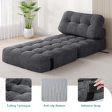 YITAHOME Folding Sofa Bed, Convertible Sleeper Chair with Pillow Foldable Mattress with Back Support, Portable Fold Out Chair Bed Comfy Floor Sofa Lounge for Living Room Bedroom, Dark Grey YITAHOME