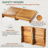 FANATU Wooden Platform Step Stool, 24.7" Step Platform for Adults & Elderly - Durable Mobility Stepping and Stair Assist Indoor & Outdoor, Heavy Duty/Non-Slip Step Stool for Handicap, Bedroom, Kitchen FANATU