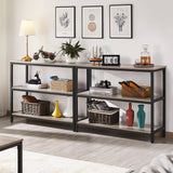 Yaheetech Entryway Table with Storage Shelves, 40 Inch Console Table with Metal Frame, Wood Behind Couch Sofa Table for Entryway, Living Room, Gray Yaheetech