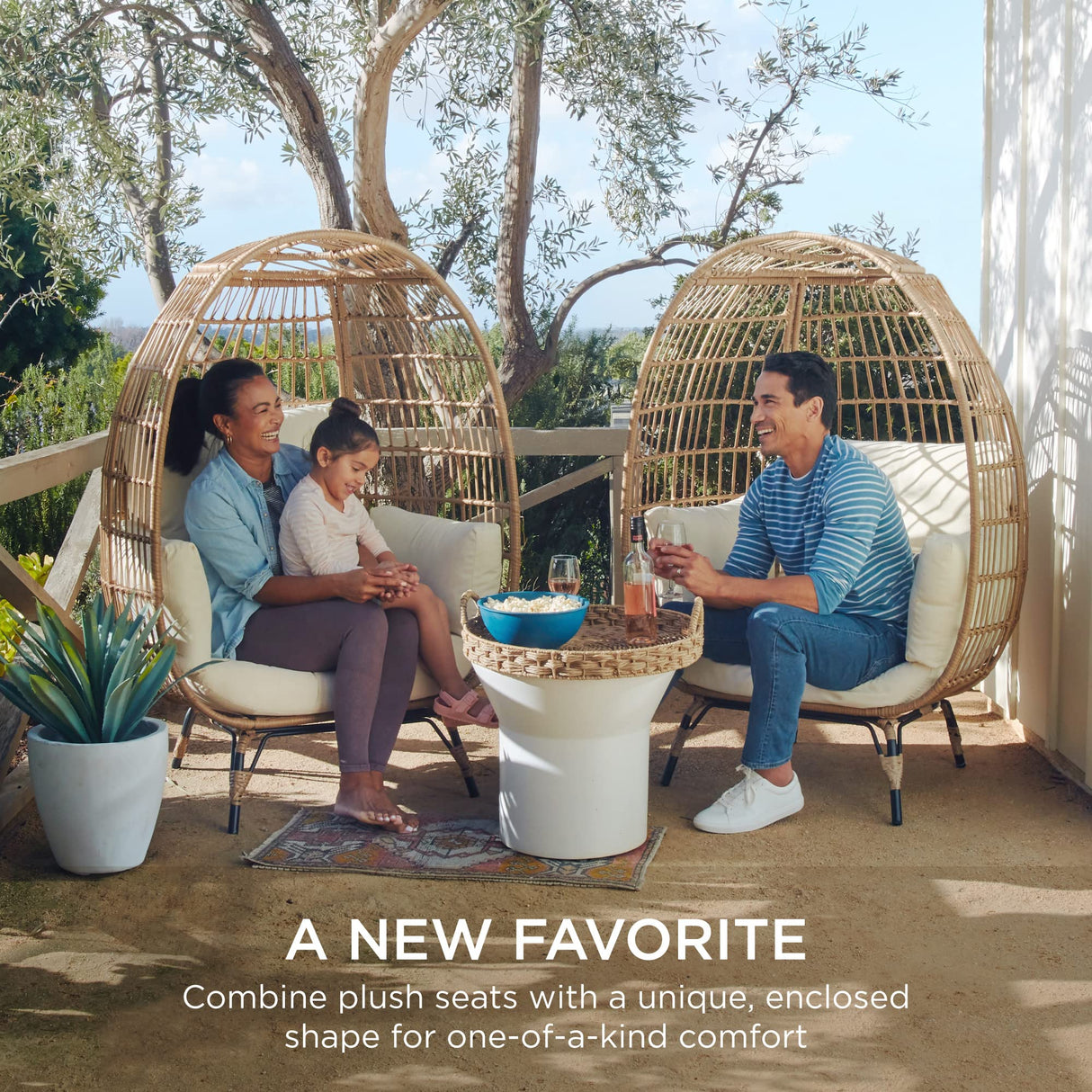 Best Choice Products Wicker Egg Chair, Oversized Indoor Outdoor Lounger for Patio, Backyard, Living Room w/ 4 Cushions, Steel Frame, 440lb Capacity - Sage Best Choice Products