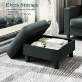 JAMFLY Sectional Couches for Living Room, Small L Shaped Couch Sofa with Ottoman, Convertible Sectional Sofa Set with Storage for Small Space (Dark Grey) JAMFLY