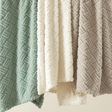 Bedsure White Throw Blanket for Couch - Jacquard Super Soft Cozy Boho Blankets for Women Girls, Cute Small Blanket for Bed Sofa, Gift, Home Decor, 50x60 Inches Bedsure