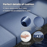 Brafab Outdoor Patio Furniture Set with 44" Gas Fire Pit Table - PE Wicker Patio Conversation Sets Cushioned Seat Couch - 9 Seats Outdoor Sectional Chair Sofa Set for Yard Garden Porch, Blue Brafab