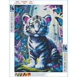 DPHERO Cute Tiger Diamond Painting Kits for Beginners Adults,5D DIY Rose Flowers Diamond Art Kits,Round Full Drill Butterfly Painting Art,DIY Paint by Numbers for Home Wall Decor 12x16 inch DPHERO