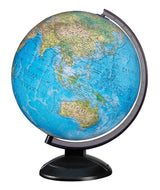Replogle Ready to Assemble World 12" Diameter Globe, USA Cartography, Modern Acrylic Globe Stand and Blue Ocean Globe Ball. Easy to assemble globe that shows both Political and Vegatative information including political borders and provincial borders, maj Replogle