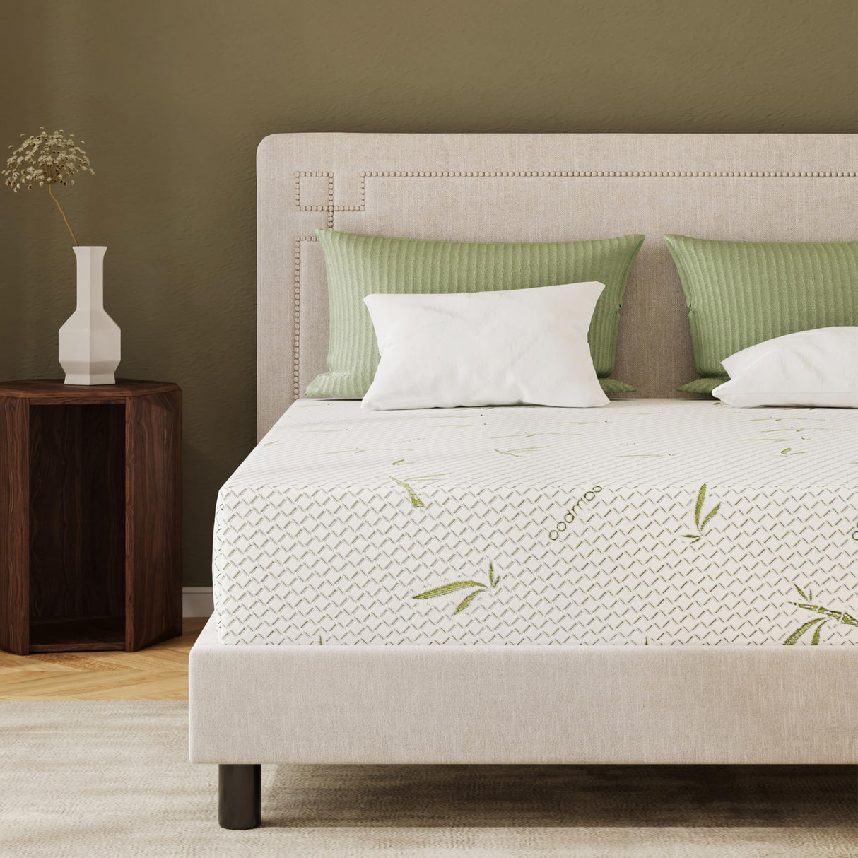 EGOHOME 8 Inch Twin Size Mattress, Cooling Green Tea Gel Memory Foam for Pressure Relief, Medium Firm Support, Fiberglass Free, Bed in a Box, CertiPUR-US Certified EGOHOME