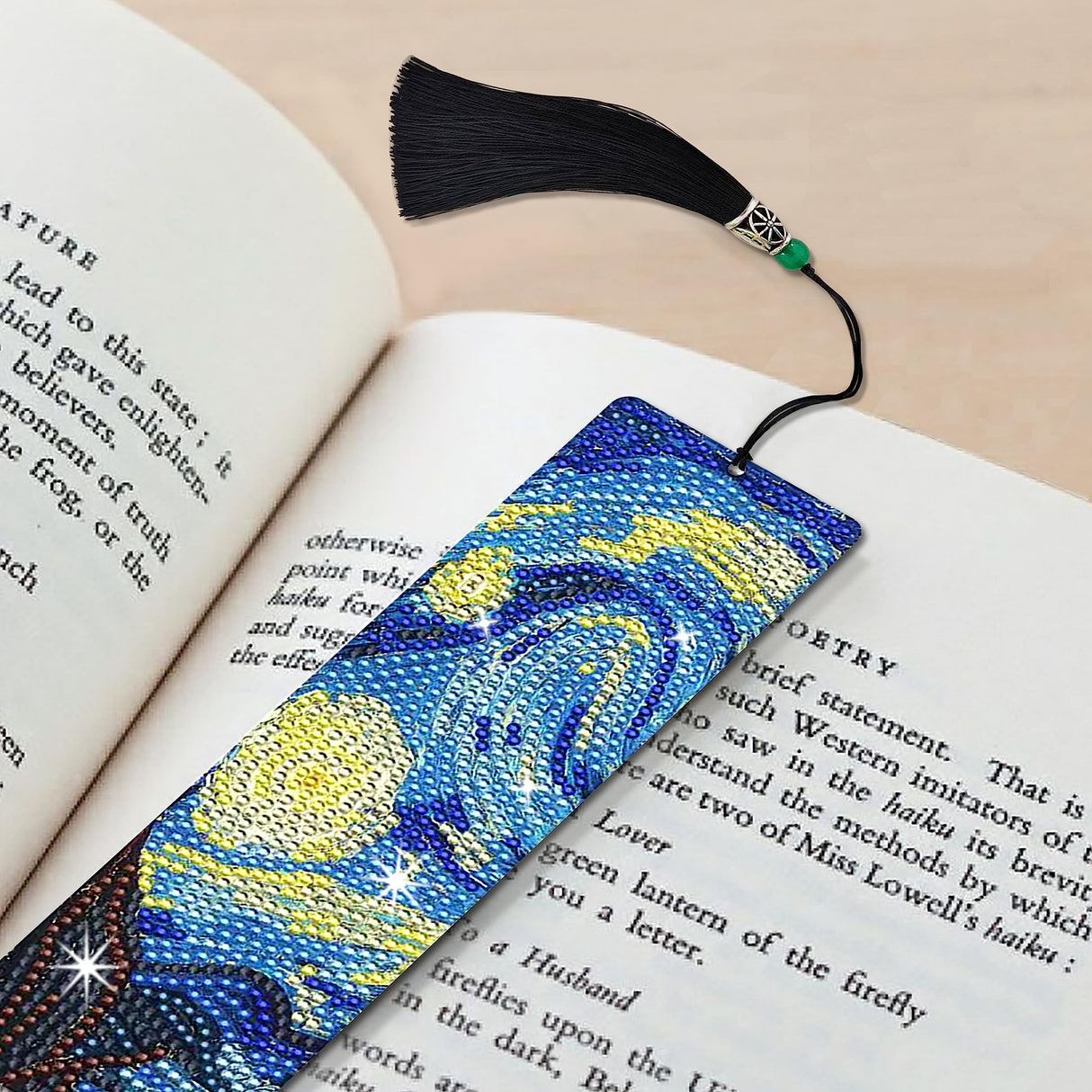 NUFTVI 4 PCS Diamond Art Bookmarks Van Gogh Starry Night, DIY Acrylic Diamond Painting Bookmarks Kits for Adult Reader and Crafts Lovers NUFTVI