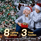 Ollny Christmas Lights, 500LED 164FT Long Christmas Tree Lights with 8 Modes Remote Timer IP44 Waterproof, Outdoor Christmas Lights for Tree House Yard Outside Xmas Decorations White Ollny