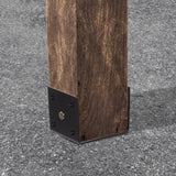 LADECH Fence Post Holder Ground Spike Use for Concrete Deck - Post Base Anchor Metal Black Powder Coated 4 Inches x 4 Inches (Inner Dia 3.5x3.5) 4 Pack LADECH