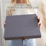 ZICOTO Beautiful Sunglass Storage Organizer For 8 Pairs - A Stylish Linen Case Protects and Displays All Your Glasses - The Perfect Storage Organizer To Hold Multiple Glasses Safe and Dust Free ZICOTO