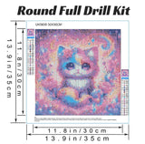 Hestarcul DIY Diamond Art Kits for Adults,5D Diamond Painting Kit for Beginner,Full Round Gem Art Paint by Diamond for Home Wall Decor,Gift for Adult. (cat) Hestarcul