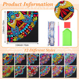 Ireer 12 Pcs 5D Diamond Painting Corner Bookmark Rhinestone PU Leather Diamond Painting Bookmark Triangle Diamond Art Bookmarks for Home Office Beginner Adults Birthday Gift(Trendy Style) Ireer