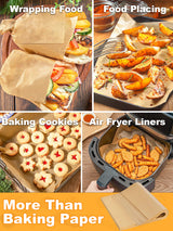 SMARTAKE 200 Pcs Parchment Paper Baking Sheets, 12x16 Inches Non-Stick Precut Baking Parchment, Perfect for Baking Grilling Air Fryer Steaming Bread Cup Cake Cookie and More (Unbleached) SMARTAKE