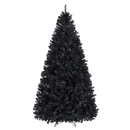 Yaheetech 7.5ft Black Artificial Christmas Pine Tree Seasonal Holiday Carnival Home Party Decoration for Home, Office Indoor Outdoor with 1749 Branch Tips and Foldable Stand