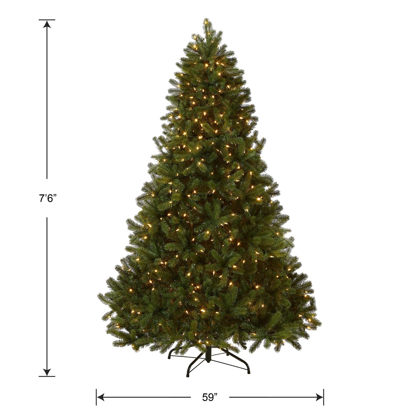 National Tree Company Pre-Lit 'Feel Real' Artificial Full Downswept Christmas Tree, Green, Douglas Fir, Dual Color LED Lights, 7.5 feet