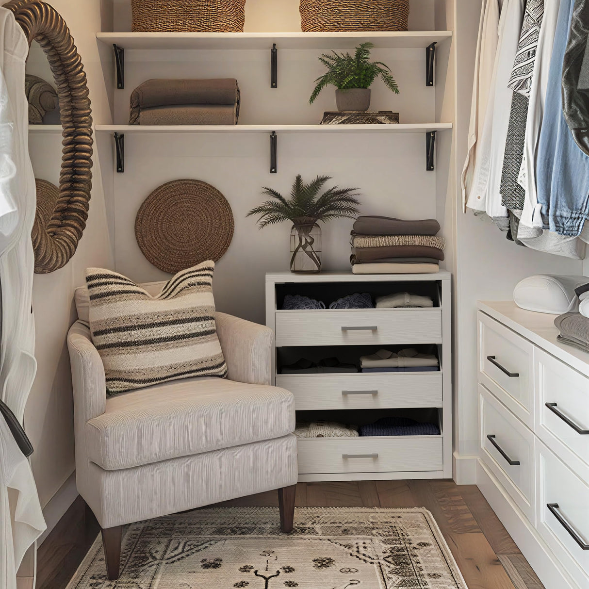 BOLUO Closet Drawers White 3 Drawer Dresser for Closet Organizers and Storage Bedroom Dorm Modern BOLUO