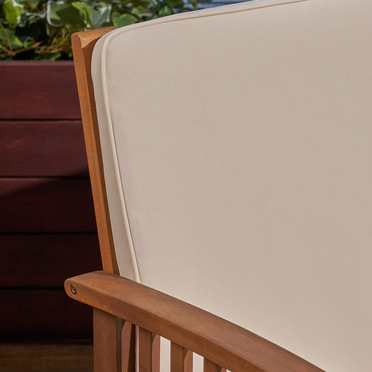 Christopher Knight Home Grace Outdoor Acacia Wood Loveseat, Brown Patina Finish and Cream Christopher Knight Home