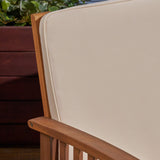 Christopher Knight Home Grace Outdoor Acacia Wood Loveseat, Brown Patina Finish and Cream Christopher Knight Home