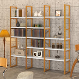 Jehiatek Gold Bookshelf 5 Tiers, Geometric Bookcase, 71"L x 71"H Tall Etagere Book Case, Sturdy Metal Frame, Freestanding Display Shelving Unit for Home, Office, Library Jehiatek