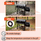 UNCO- Smoker Gasket, 15 Ft, 1/2"X1/8", Grill Gasket, Heat Gasket, Smoker Heat Tape, Smoker Gasket Sealer High Temp, Kettle Grill Gasket, BBQ Gasket, High Temperature Gasket Smoker, Smoker Door Gasket UNCO