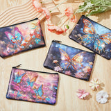 Silkfly 4 Pcs Diamond Painting Art Makeup Bags DIY Purses Toiletry 5d Handmade Double Design Diamond Painting Cosmetic Bags Bulk with Zipper Rhinestone Accessories for Women(Butterfly) Silkfly