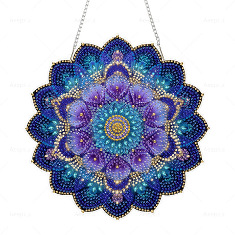 Aeepics Hanging Diamond Art Kit for Adult Mandala, DIY Diamonds Painting Pendant Ornament Kit, Acrylic Diamond Art Painting Board Kit Aeepics