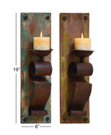 Deco 79 Rustic Chinese Fir Wood Wall Sconce, 6 x 19, Brown, 2 Count Deco 79