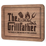 The Grillfather Walnut Cutting Board, Gifts for Dad Ideas, Cool Kitchen Gifts for BBQ, Grill Masters, Birthday Christmas Gifts for Men, Dad, Grandpa, Husband GiltGlimmer